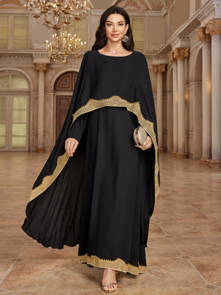 Luxury Multi-Design Long Dress Elegant Crew Neck Cap Sleeve Loose Maxi Dress Women's Clothing 