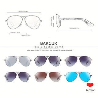 BARCUR Polarized Sunglasses for Men, Casual Gradient Pilot Sunglasses TAC Lens 