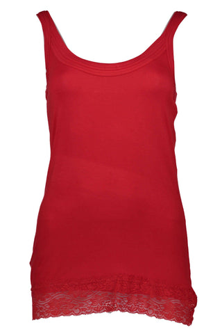 Sylvian Heeach Red Cotton Women Top