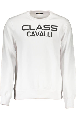 Cavalli Class White Cotton Men Sweater