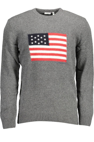 US POLO ASSN. Gray Wool Men Sweater