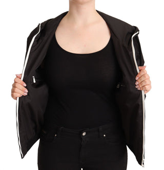 Dolce &amp; Gabbana Elegant Black Bomber Jacket with Hood