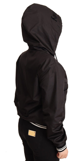 Dolce &amp; Gabbana Elegant Black Bomber Jacket with Hood