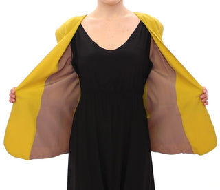 Lamberto Petri Elegant Mustard Silk Blend Jacket