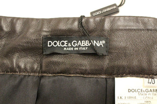 Dolce &amp; Gabbana Elegant Leather Patchwork Skirt