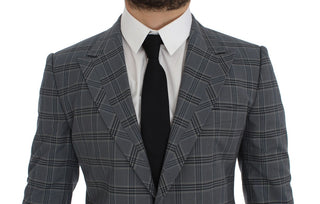 Dolce &amp; Gabbana Elegant Blue Checkered Slim Fit Blazer