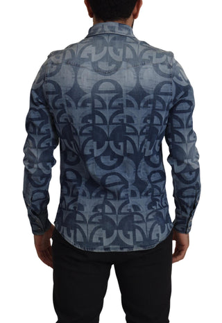 Dolce &amp; Gabbana Elegant Slim Fit Casual Blue Men's Shirt