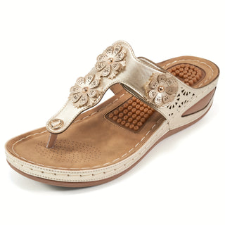 Women's Stylish Versatile Sandals with Arch Support, Comfortable Soft Sole Slippers, Floral Summer Slippers 