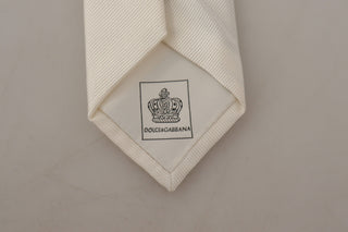 Dolce & Gabbana Elegant White Silk Men's Tie