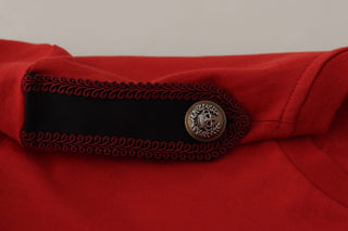 Dolce &amp; Gabbana Elegant Red Crewneck Cotton Tee