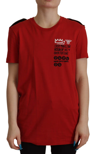 Dolce &amp; Gabbana Elegant Red Crewneck Cotton Tee