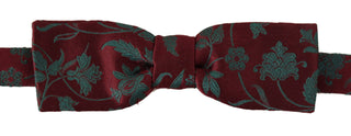 Dolce & Gabbana Elegant Maroon Patterned Bow Tie