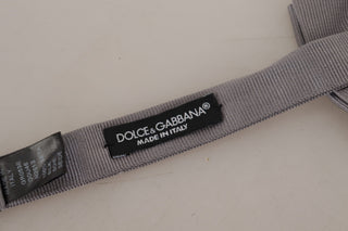 Dolce & Gabbana Elegant Gray Silk Bow Tie