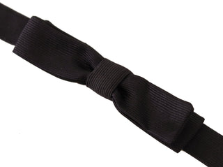 Dolce & Gabbana Black 100% Silk Adjustable Neck Papillon Tie