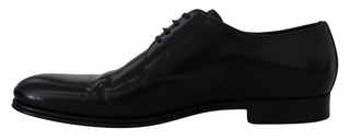 Dolce & Gabbana Elegant Black Leather Derby Shoes