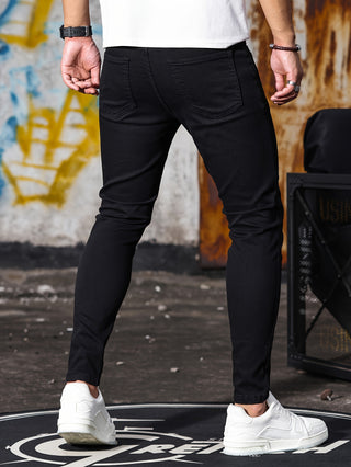 Men's Casual Slim Fit Jeans, Fashionable Medium Stretch Street Style Jeans 