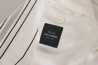 Dolce &amp; Gabbana Elegant Striped Cotton Blend Blazer