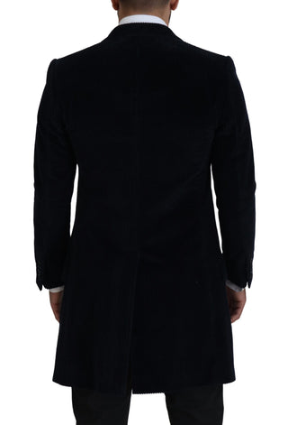 Dolce &amp; Gabbana Elegant Black Cotton Long Cardigan Jacket