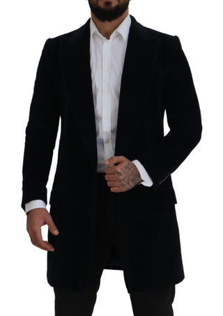 Dolce &amp; Gabbana Elegant Black Cotton Long Cardigan Jacket