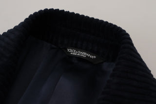 Dolce &amp; Gabbana Elegant Black Cotton Long Cardigan Jacket