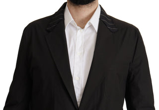 Dolce &amp; Gabbana Elegant Black Cotton-Wool Blend Blazer Jacket