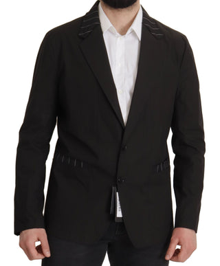 Dolce &amp; Gabbana Elegant Black Cotton-Wool Blend Blazer Jacket