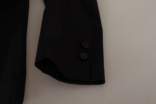 Dolce &amp; Gabbana Elegant Black Cotton-Wool Blend Blazer Jacket