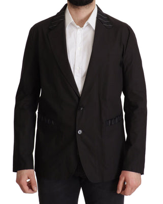 Dolce &amp; Gabbana Elegant Black Cotton-Wool Blend Blazer Jacket