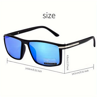 COCSHARK Men's Polarized Sunglasses - Fashionable Black Frame with Protection for Surfing, Fishing and Casual Wear 