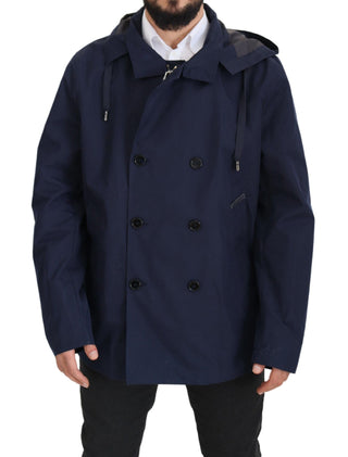 Dolce & Gabbana Elegant Double-Breasted Blue Parka Jacket