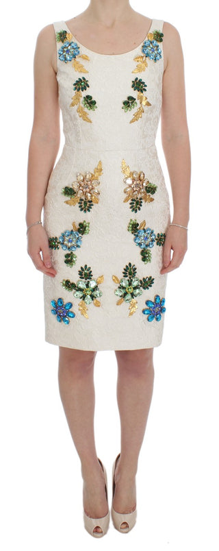 Dolce &amp; Gabbana Elegant Floral Brocade Sheath Dress