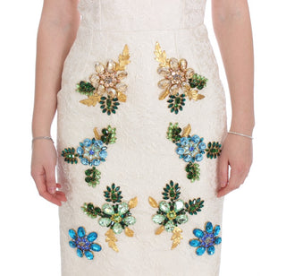 Dolce &amp; Gabbana Elegant Floral Brocade Sheath Dress