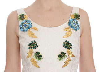 Dolce &amp; Gabbana Elegant Floral Brocade Sheath Dress