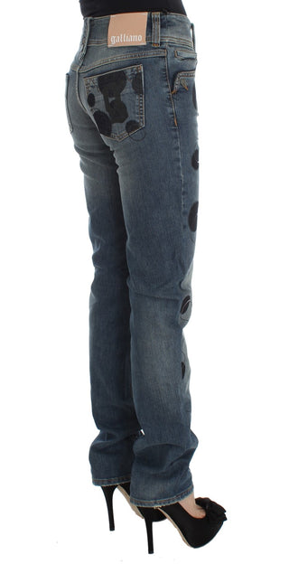 John Galliano Chic Slim Fit Bootcut Jeans in Blue Wash