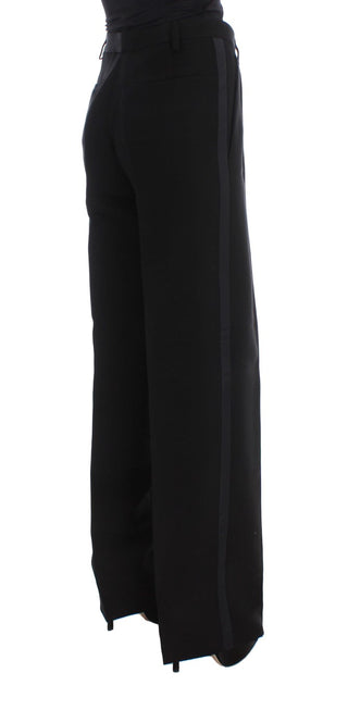 Ermanno Scervino Chic Black Wide Leg Silk Blend Jeans