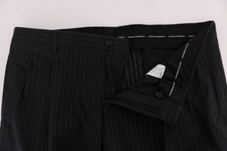 Dolce &amp; Gabbana Elegant Striped Straight Fit Dress Trousers