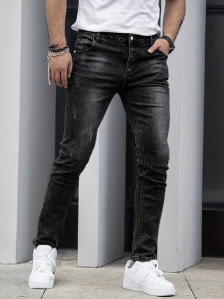 Men's skinny jeans, lightweight and comfortable, suitable for all seasons 