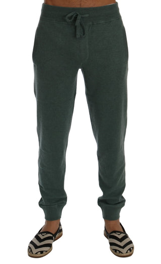 Dolce &amp; Gabbana Elegant Green Cashmere Sport Pants