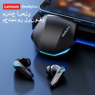 سماعات Lenovo ThinkPlus GM2 PRO اللاسلكية، جودة صوت عالية الوضوح، مكالمات عالية الدقة، تقليل ذكي للضوضاء، بطارية قابلة لإعادة الشحن بسعة 350 مللي أمبير، اتصال لاسلكي