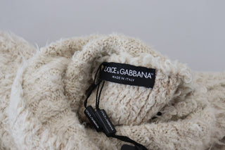 Dolce &amp; Gabbana Elegant Cream Turtleneck Wool Blend Sweater