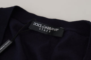 Dolce & Gabbana Elegant Virgin Wool Cardigan Sweater in Blue