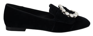 Dolce &amp; Gabbana Chic Velvet Crystal-Embellished Loafers