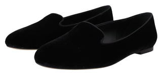 Dolce &amp; Gabbana Elegant Black Silk-Blend Loafers