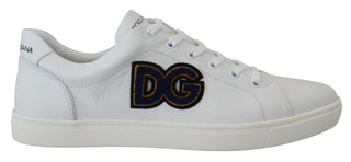 Dolce & Gabbana Elegant White Leather Men's Sneakers