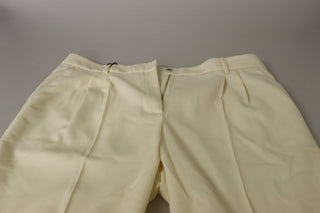 Dolce &amp; Gabbana Elegant Ivory High-Waist Wool Pants