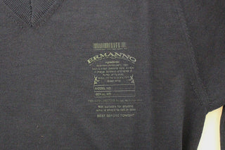 Ermanno Scervino Elegant Blue V-Neck Wool Blend Pullover