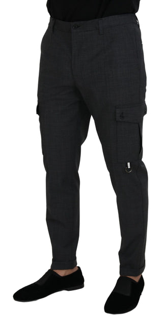 Dolce &amp; Gabbana Elegant Checkered Slim Fit Cargo Pants