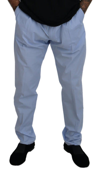 Dolce &amp; Gabbana Elegant Slim Fit Chinos In Light Blue