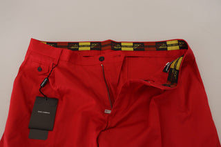 Dolce &amp; Gabbana Elegant Slim Fit Crimson Chinos