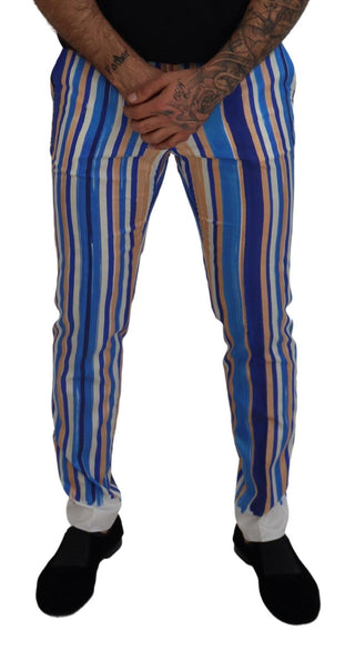 Dolce &amp; Gabbana Sleek Striped Slim Fit Chinos